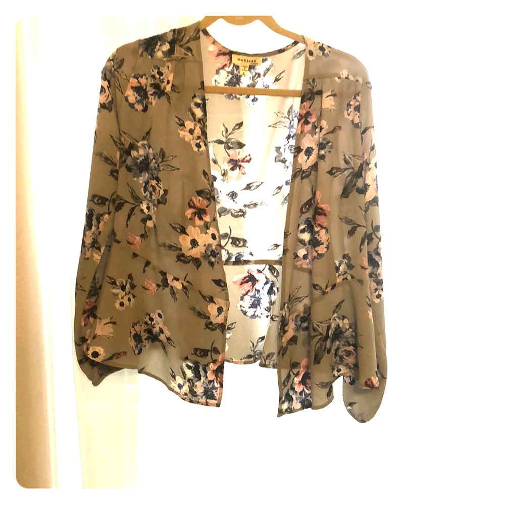 Gray floral top
